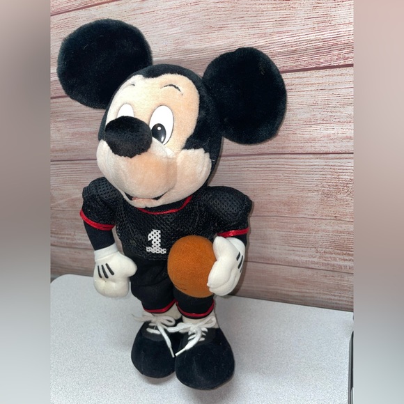 Walt Disney world Mickey Mouse Football Player Uniform Plush Toy stuff animal - Picture 11 of 11